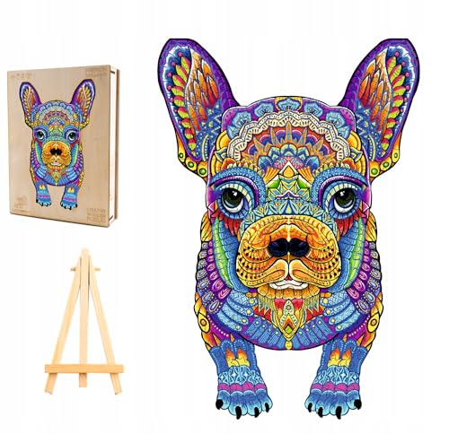 PASJO Holzpuzzle Erwachsene mit Hundemotiv 294 Teile 42x28,9 cm Geschenkidee für Kinder Puzzle Hund Einzigartige Tierförmige Holz-Puzzle Creative Jigsaw aus Holz für Erwachsene von PASJO