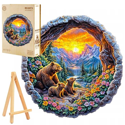 PASJO Holzpuzzle für Erwachsene 3D Puzzle Bärenfamilie 295 Einzelteile Holzbox und Mini-Staffelei Wooden Puzzle PASJO Holzpuzzle für Erwachsene 3D Puzzle Bärenfamilie 295 Einzelteile Holzbox und Mini-Staffelei Wooden Puzzle von PASJO
