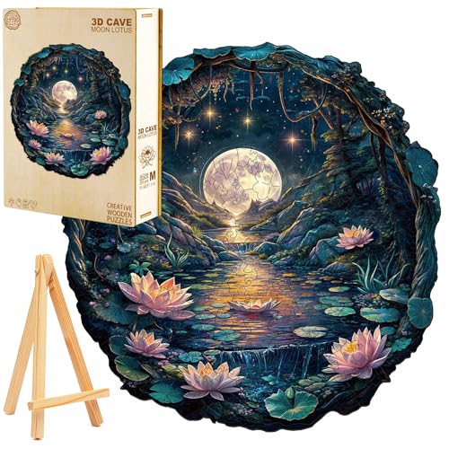 PASJO Holzpuzzle für Erwachsene 3D-Puzzle Lotusblumen bei Nacht 300 Einzelteile Holzschachtel Mini-Staffelei Wooden Puzzle PASJO Holzpuzzle für Erwachsene 3D-Puzzle Lotusblumen bei Nacht 300 Einzelteile Holzschachtel Mini-Staffelei Wooden Puzzle von PASJO