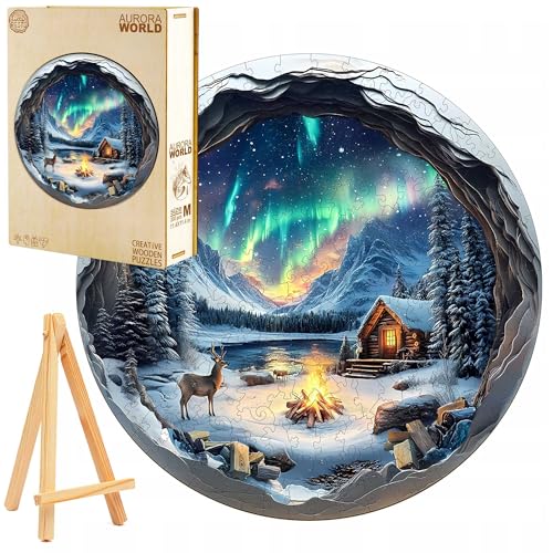 PASJO Holzpuzzle für Erwachsene 3D-Puzzle Nordlicht 300 Einzelteile Holzschachtel Mini-Staffelei Wooden Puzzle Polarlichter PASJO Holzpuzzle für Erwachsene 3D-Puzzle Nordlicht 300 Einzelteile Holzschachtel Mini-Staffelei Wooden Puzzle Polarlichter von PASJO