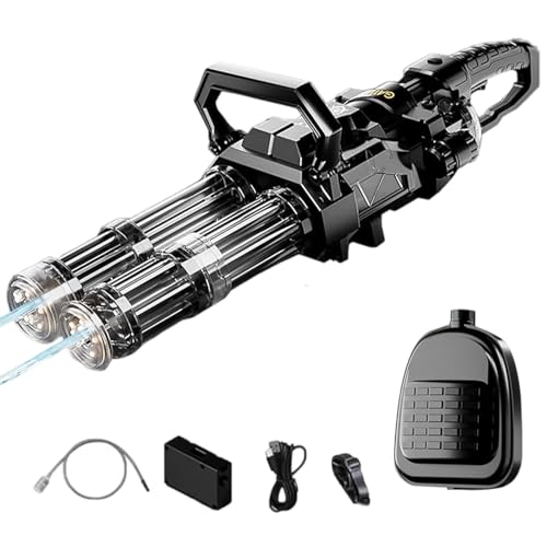 Doppelfass-Spritzpistole Gatling Water Gun,Gatling Wasserpistole,Gatling Elektrische Wasserpistole,Gatling-Wasserpistole mit LED-Licht, Große Kapazität Wasser Pistole mit Klempnerarbeiten &Rucksack Doppelfass-Spritzpistole Gatling Water Gun,Gatling Wasserpistole,Gatling Elektrische Wasserpistole,Gatling-Wasserpistole mit LED-Licht, Große Kapazität Wasser Pistole mit Klempnerarbeiten &Rucksack von PASLFC