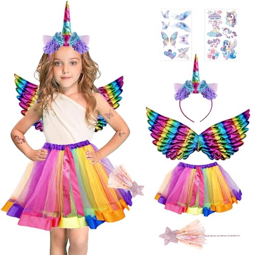 PASLFC Einhorn Kostüm kinder mädchen,6 Stück Einhorn Kostüm set mädchen prinzessin,Unicorn Cosplay,Einhorn Cosplay,Unicorn Kostüme,Karneval Kostüm Kinder Einhorn für Mädchen im Alter von 3 4 5 6 7 8 PASLFC Einhorn Kostüm kinder mädchen,6 Stück Einhorn Kostüm set mädchen prinzessin,Unicorn Cosplay,Einhorn Cosplay,Unicorn Kostüme,Karneval Kostüm Kinder Einhorn für Mädchen im Alter von 3 4 5 6 7 8 von PASLFC