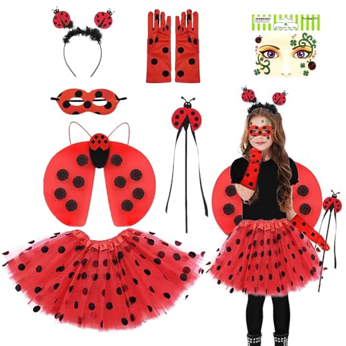 PASLFC Kostüm Marienkäfer Kinder,Faschingskostüme Kinder Marienkäfer,Marienkäfer Kostüm Kädchen 92-134 mit Marienkäfer Haarreif Marienkäferflügeln Tutu Rock Marienkäfer-Handschuhe Masken 2-8 Jahre PASLFC Kostüm Marienkäfer Kinder,Faschingskostüme Kinder Marienkäfer,Marienkäfer Kostüm Kädchen 92-134 mit Marienkäfer Haarreif Marienkäferflügeln Tutu Rock Marienkäfer-Handschuhe Masken 2-8 Jahre von PASLFC