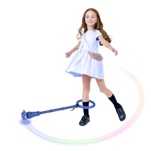PASLFC Kinder Blinkender Springring, Swing Wheel mit Lichtrad, Knöchel Skip Ball mit Nachtleuchteffekt, Knöchelsprungball, Springring Fußkreisel Kinder ab 3+ Jahre(Blau) von PASLFC