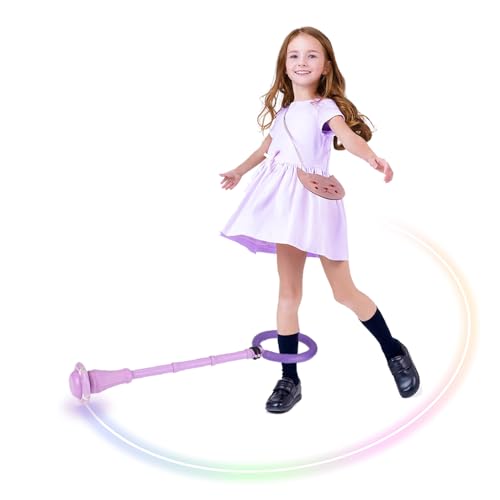 PASLFC Swing Wheel mit Lichtrad,Springring Fußkreisel,Kinder Blinkender Springring,Fun Flash Ankle Skip Ball,Blinkender Sprungball,Faltbarer Ankle Skip Ball,Flash Jumping Ball,Sport Sprungball(Lila) von PASLFC