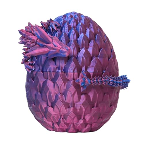 Mystery Dragon Egg, Beweglicher Kristall Drache, Drachenei, 3D Gedruckter Drache Im Ei, Voll Bewegliches Drachen Spielzeug Mit Ei, 3D Gedruckter Beweglicher Drache, Einzigartiger Drache Mit Drachenei von PASSI