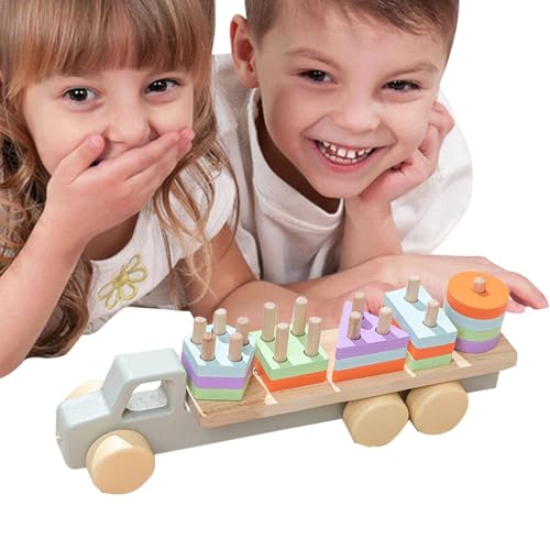 PASSI Formsortierwagen, Formsortierwagen - Formsortierer-Spielzeug, Form-passendes Spielzeug | Montessori-Pädagogisches Holzpuzzle, lustiges formpassendes Spielzeug für die Schule, ab 3 Jahren von PASSI