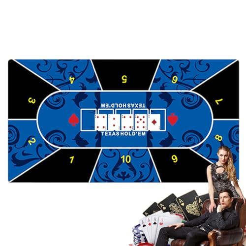 PASSI Poker-Tischmatte, Poker-Tischmatte | Dicke Gummi-Tischdecke, rutschfeste Spiel-Layout-Matte | Holdem-Tischunterlage für Brettspielzimmer, Home-Entertainment, Familienabende von PASSI