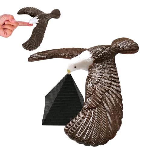 PASSI Schwerkraft-Vogelspielzeug, balancierender Adlervogel | Neuheit Eagle Trick | Lustiger Desktop-Balancenadler, lehrreicher Partytrick mit Pyramide für Mädchen, Jungen, Kinder, Physik von PASSI