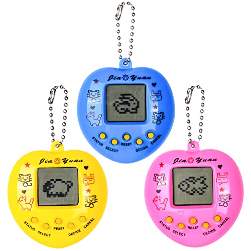 PATEMZON Elektronische Haustier Spielmaschine, 3 Stück Virtuelles Haustier, Handheld Spielekonsole Virtuelle Haustiere Tierspielzeug, Retro Spielzeug mit Schlüsselbund für Erwachsene und Kinder (B) von PATEMZON