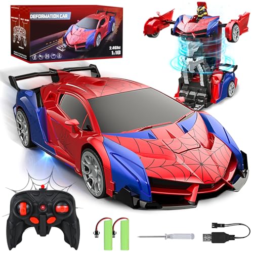 PATEMZON Ferngesteuertes Auto, Spider Spielzeugauto Deformierbar mit Licht und 2 Wiederaufladbaren Batterien, RC Auto Verhältnis von 1:18 mit 2.4GHZ Fernbedienung für Kinder ab 3 Jahre Geschenke PATEMZON Ferngesteuertes Auto, Spider Spielzeugauto Deformierbar mit Licht und 2 Wiederaufladbaren Batterien, RC Auto Verhältnis von 1:18 mit 2.4GHZ Fernbedienung für Kinder ab 3 Jahre Geschenke von PATEMZON