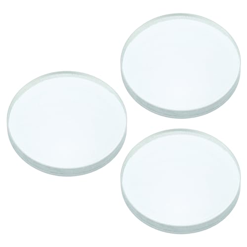PATIKIL 3" (75mm) Schwerpunkt Länge Doppel Konkavlinse 3 Pack 30mm Durchmesser 4mm Höhe Glas Optisch Polierte Runde Kanten Linse für Physikalische Experimente Klar von PATIKIL