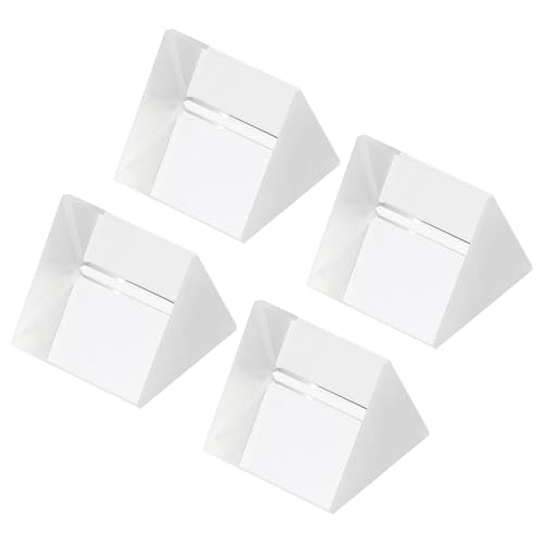 PATIKIL 30mm/1.2" Dreiecksprisma 4 Packung Glas Optisch Kristall Regenbogen Prisma für Fotografie Physik Unterricht Lichter Foto Klar von PATIKIL