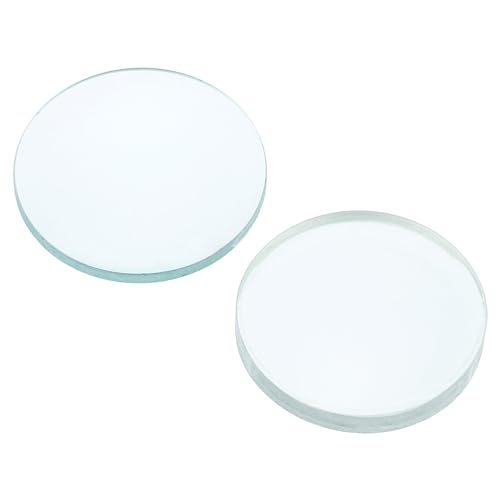 PATIKIL 5cm Schwerpunkt Länge 30mm Doppel Konvex und 7.5cm Schwerpunkt Länge 30mm Doppel Konkavlinse 1 Set 2 Pack Glas Optisch Polierte Runde Kanten Linse für Physik Klar von PATIKIL