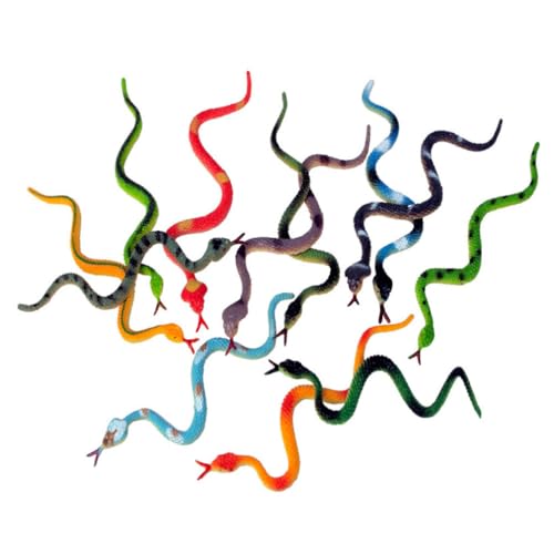 PATKAW 12-Teiliges Streichspielzeug Für Kinder Gruselig – Plastikschlangen Regenwaldschlangen Realistisches Gummi Schlangenmodell Kognitives Spielzeug Für Kinder Mini-Schlangenspielzeug von PATKAW