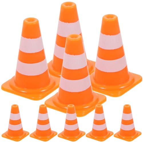 PATKAW 50 Stück Simulationsrequisiten Für Straßensperren Mini-verkehrsschilder Orangefarbene Zapfen Übungskegel Mini-verkehrsleitkegel Kind Plastik Klein Basketball von PATKAW
