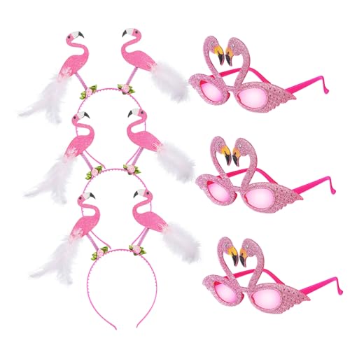 PATKAW Hawaii-Rosa-Flamingo-Stirnband – 1 Set Flamingo-Stirnband Flamingo-Brille Für Party Stirnband Party-Brille Flamingo-Party-Dekoration Süßes Flamingo-Kostüm Für Frauen von PATKAW