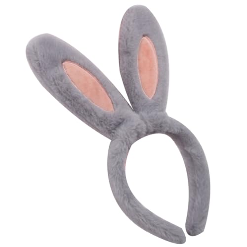 PATKAW Osterhase Kaninchen Ohr Stirnband: Bunny Ohr Stirnbänder Party Cosplay Kopfbedeckung für Haare Zubehör für Frauen - Party Kostüm Cosplay Karneval (Grau) von PATKAW