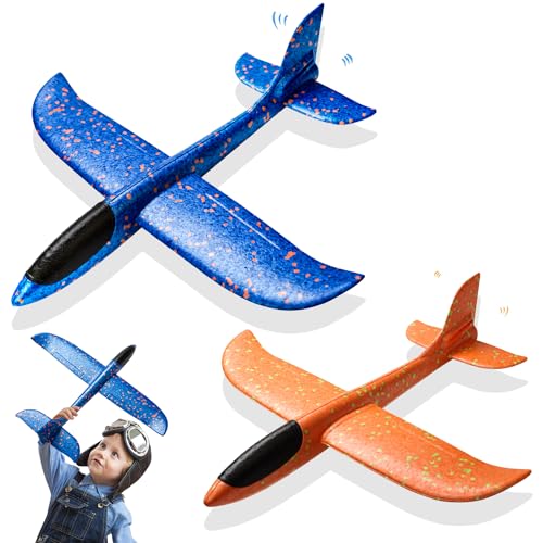 PATRICHOR 2 Stück 44cm Styroporflieger Kinder Flieger Styropor, Extra Groß Flugzeug Styropor Wurfgleiter, Flugzeug Kinder, Segelflugzeug Kinder, Flugzeug Spielzeug von PATRICHOR
