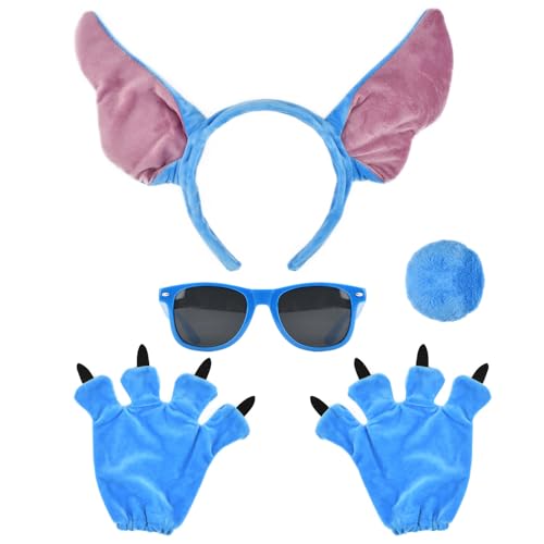 PATURPINT Erwachsenenkostüm-Set für Hunde, Blau, mit Ohren, Schwanz, Handschuhen, Sonnenbrille, 5-teilig PATURPINT Erwachsenenkostüm-Set für Hunde, Blau, mit Ohren, Schwanz, Handschuhen, Sonnenbrille, 5-teilig von PATURPINT