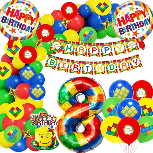8. Geburtstag Bausteine Party Deko, 8 Geburtstagsdeko Jungen, 8 Kindergeburtstag Deko Bausteine, Bausteine Luftballon Folienballon Bausteine, Happy Birthday Deko, Building Blocks Theme Party Supplies 8. Geburtstag Bausteine Party Deko, 8 Geburtstagsdeko Jungen, 8 Kindergeburtstag Deko Bausteine, Bausteine Luftballon Folienballon Bausteine, Happy Birthday Deko, Building Blocks Theme Party Supplies von PATYVOR