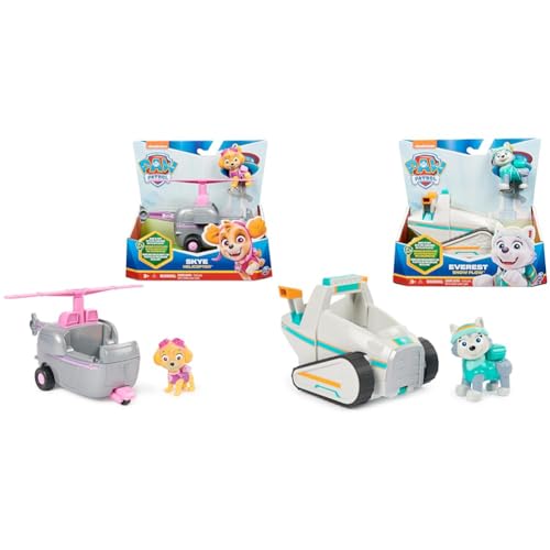 PAW PATROL, Helikopter mit Skye-Figur & Schneemobil mit Everest-Figur (Sustainable Basic Vehicle/Basis Fahrzeug), Spielzeug für Kinder ab 3 Jahren von PAW PATROL