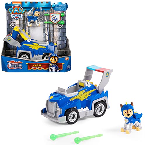 PAW PATROL, Rescue Knights Basis Fahrzeug Spielzeugauto von Chase mit Welpenfigur, Spielzeug geeignet für Kinder ab 3 Jahren von PAW PATROL