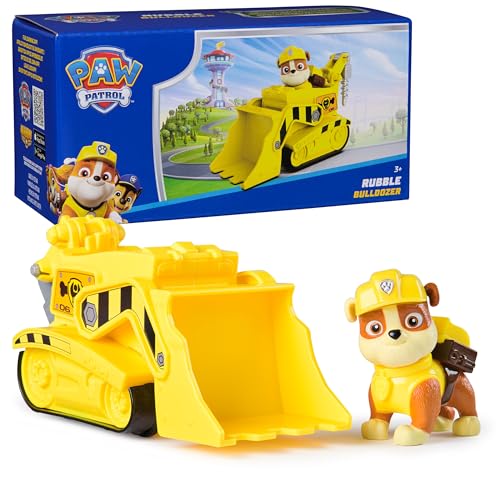 PAW PATROL, Rubble's Bulldozer Spielzeug-Truck mit Sammel-Actionfigur, nachhaltig denkendes Kinderspielzeug für Jungen & Mädchen ab 3 Jahren von PAW PATROL