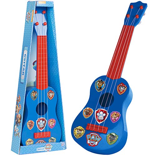 Paw Patrol-Gitarre | Paw Patrol Akustische Spielzeuggitarre mit 4 Saiten | Kindergitarre Paw Patrol Toys Musikalische Spielzeuginstrumente für Kinder ab 3 Jahren von HTI