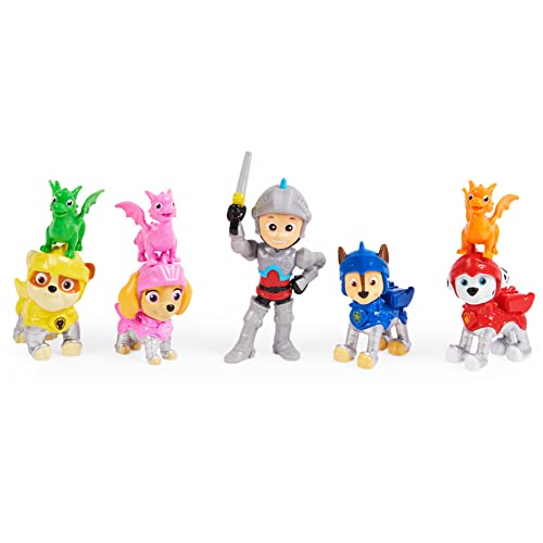Paw Patrol 6062122 Spin Master Drache, Rescue Knights Ryder und Geschenkset mit Welpenfiguren, 8 Spielzeugfiguren, Kinderspielzeug, Mehrfarbig von Paw Patrol
