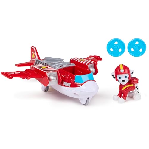 PAW PATROL Air Rescue - Marshalls Feuerwehrflugzeug mit Geschoss-Abwurf und Marshall Spielfigur (Basis Fahrzeug), Spielzeug für Kinder ab 3 Jahren von PAW PATROL