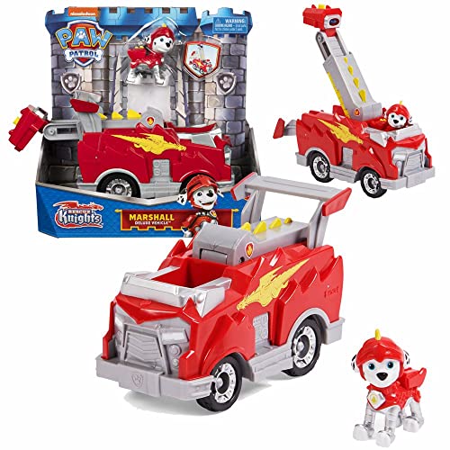 Paw Patrol Fahrzeuge Rescue Knights Deluxe Autos mit Spiel-Figuren, Figur:Marshall von PAW PATROL