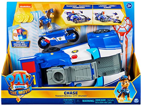 PAW PATROL Chases 2-in-1 Polizeicruiser aus dem Kinofilm, Deluxe Verwandlungsfahrzeug, mit Spielfigur und Motorrad, ab 3 Jahren PAW PATROL Chases 2-in-1 Polizeicruiser aus dem Kinofilm, Deluxe Verwandlungsfahrzeug, mit Spielfigur und Motorrad, ab 3 Jahren von PAW PATROL