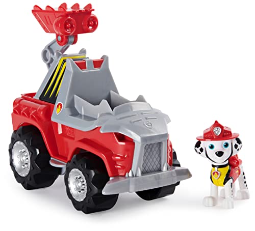 PAW PATROL Dino Rescue Marshalls Basis Fahrzeug mit Rückzieh-Mechanismus, inklusive Hundefigur und Überraschungs-Dino, Spielzeug für Kinder ab 3 Jahren von PAW PATROL