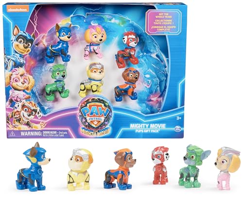 PAW PATROL: Der Mighty Kinofilm, Geschenkset mit 6 Superhelden-Spielfiguren, Spielzeug geeignet für Kinder ab 3 Jahren von PAW PATROL