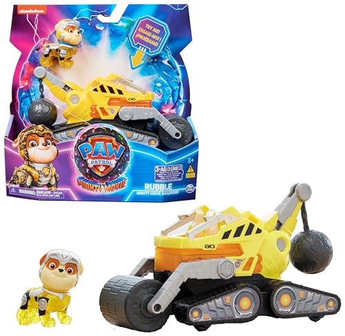 PAW Patrol: Der Mighty Kinofilm, Superhelden-Basis-Fahrzeug von Rubble mit Welpenfigur, Baustellenfahrzeug mit Licht- und Geräuscheffekten, Spielzeug geeignet für Kinder ab 3 Jahren PAW Patrol: Der Mighty Kinofilm, Superhelden-Basis-Fahrzeug von Rubble mit Welpenfigur, Baustellenfahrzeug mit Licht- und Geräuscheffekten, Spielzeug geeignet für Kinder ab 3 Jahren von Paw Patrol
