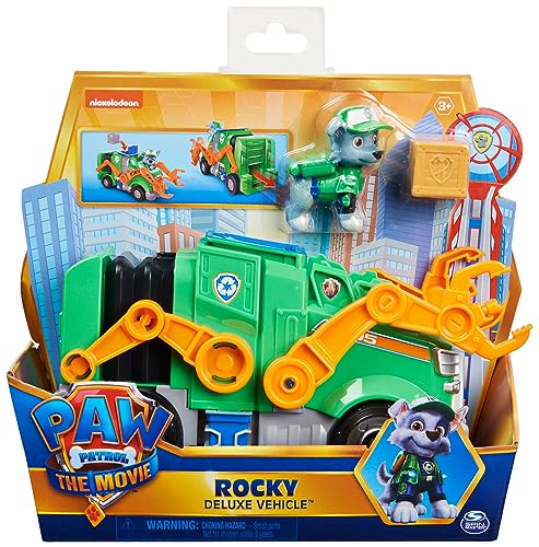 PAW PATROL Rockys Deluxe Basis Fahrzeug aus dem Kinofilm mit Hundefigur, Spielzeugauto, ab 3 Jahren von PAW PATROL
