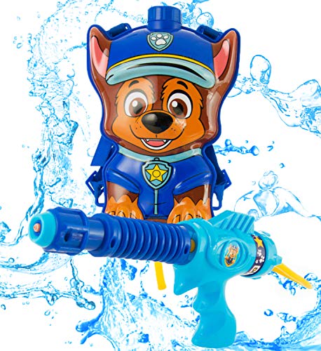 PAW PATROL Wasserpistole Kinder Water Blaster mit Wassertank, Outdoor Spielzeug ab 3 Jahre (Chase Wasserpistole) von PAW PATROL