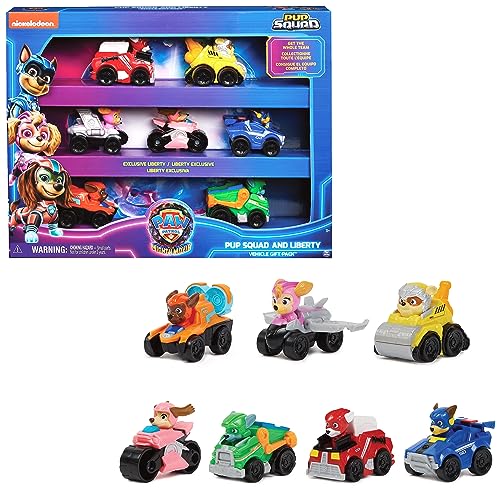 PAW PATROL: Der Mighty Kinofilm, 7-teiliges Pup Squad Racers-Geschenkset mit Liberty-Spielzeugauto, geeignet für Kinder ab 3 Jahren von PAW PATROL