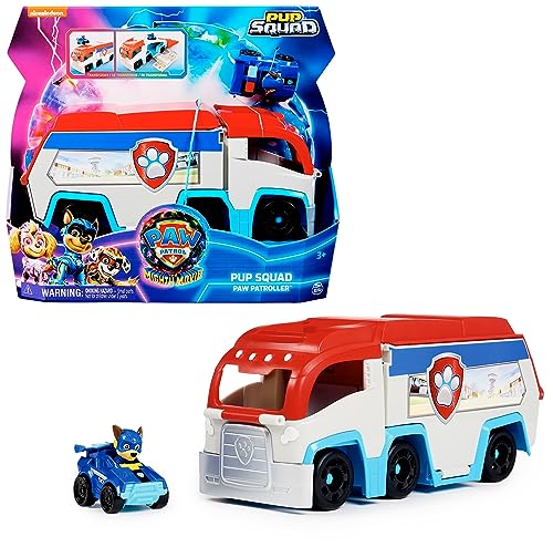 PAW PATROL, Mighty Movie Pup Squad Patroller Teamfahrzeug mit Chase-Spielzeugauto, Spielzeug geeignet für Kinder ab 3 Jahren von PAW PATROL