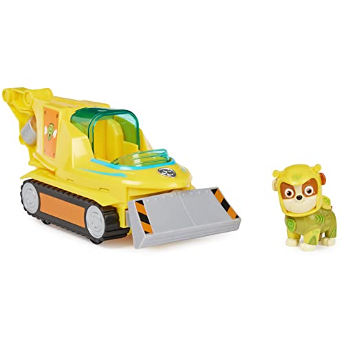 PAW Patrol 6066158, Aqua Pups-Basis Fahrzeug Spielzeugauto im Hammerhai-Design mit Rubble Welpenfigur, Spielzeug geeignet für Kinder ab 3 Jahren, gelb von PAW PATROL