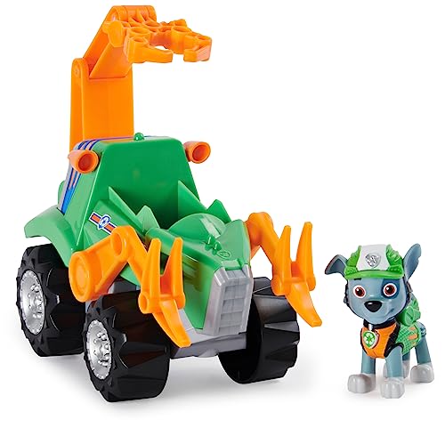 PAW PATROL Dino Rescue Rockys Basis Fahrzeug mit Rückzieh-Mechanismus, inklusive Hundefigur und Überraschungs-Dino, Spielzeug für Kinder ab 3 Jahren von PAW PATROL