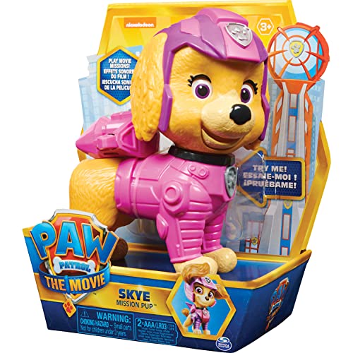 PAW PATROL Interaktive 15cm große Skye Mission Pup-Figur aus dem Kinofilm, mit Geräuscheffekten, ab 3 Jahren von PAW PATROL