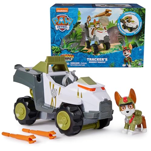 PAW Patrol Jungle Pups, Tracker's Monkey Vehicle, Spielzeug-Truck mit Sammel-Actionfigur, Kinderspielzeug für Jungen & Mädchen ab 3 Jahren von PAW PATROL