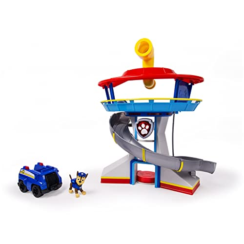 PAW PATROL Lookout Hauptquartier Spielset mit Chase Figur und Basis Fahrzeug, Spielturm, Spielzeug geeignet für Kinder ab 3 Jahren, mit Licht- und Geräuscheffekten von PAW PATROL