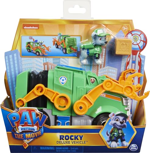 PAW PATROL Rockys Deluxe Basis Fahrzeug aus dem Kinofilm mit Hundefigur, Spielzeugauto, ab 3 Jahren von PAW PATROL