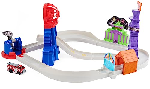 Paw Patrol, True Metal Total City Rescue Movie Rennstrecken-Set mit exklusivem Marshall-Fahrzeug, Maßstab 1:55 Scale, Spielzeug für Kinder von PAW PATROL