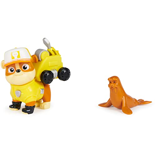 PAW PATROL 6065253, Big Truck Pups, Rubble Action-Figur mit Rettungsdrohne zum Anheften, Kabine als Hauptquartier und tierischer Freund, Kinderspielzeug von PAW PATROL