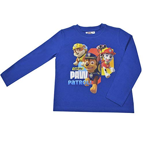 Paw Patrol Jungen Langarmshirt Call The Baumwolle, blau (98/104) von PAW PATROL