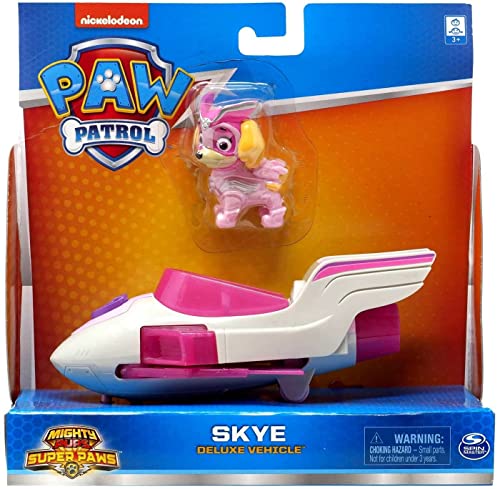 Paw Patrol Mighty Pups Super Paws Deluxe Vehicle with Collectible Figure (Skye) von PAW PATROL